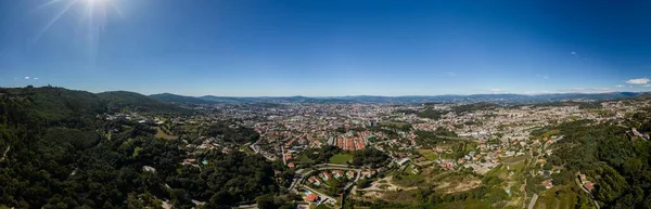 Vista Panorámica Aérea Del Norte Ciudad Portuguesa Braga Con Una —  Fotos de Stock