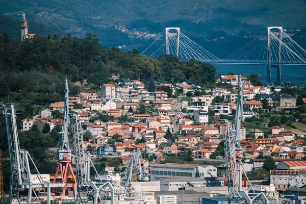 Vigo Spanya Eylül 2022 Vigo Galiçya Daki Rande Köprüsünün Planda — Stok fotoğraf