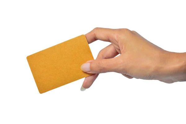 Hands hold business cards — Stock Photo, Image