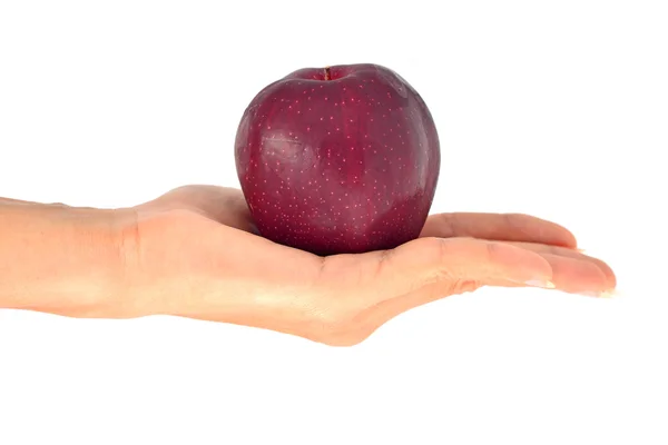 Jabłko w ręku — Zdjęcie stockowe