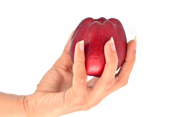 Apple in hand — Stock Photo, Image