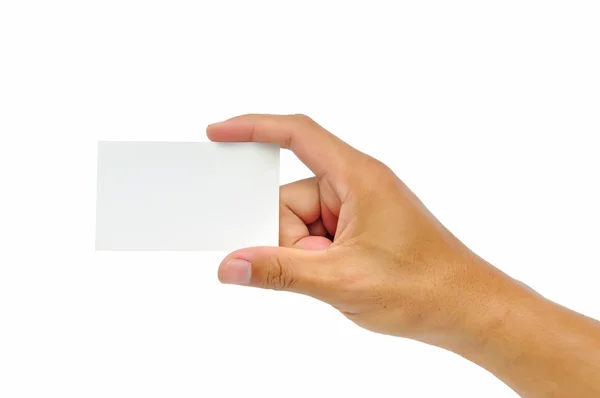 Carta bianca in una mano — Foto Stock