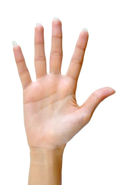 Mulher mão fazendo sinal — Fotografia de Stock