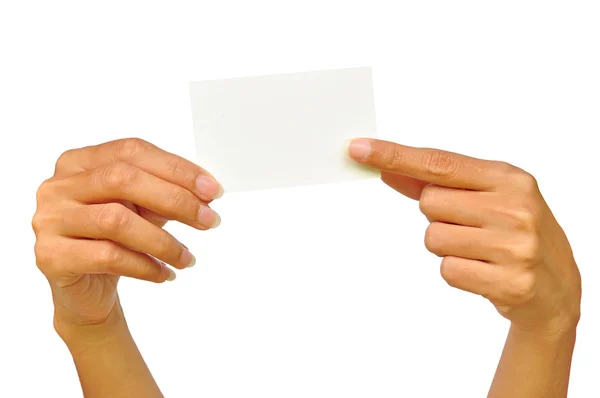 Hands holding card — Stock Photo, Image