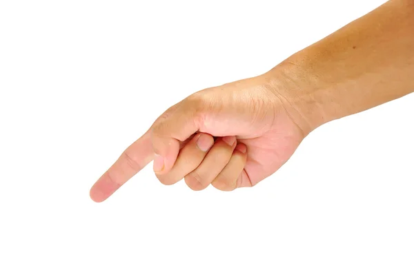 Hand pointing down — Stock Photo, Image