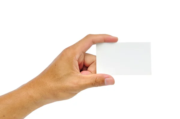 Tarjeta en blanco en una mano — Foto de Stock