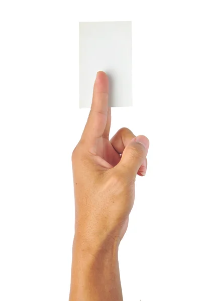 Blank card in a hand — Stock Photo, Image