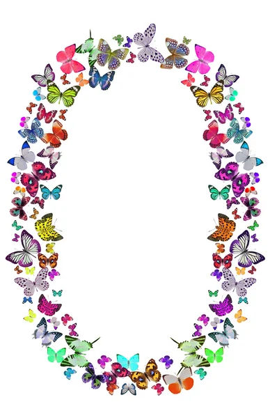Número zero composto por borboletas — Fotografia de Stock
