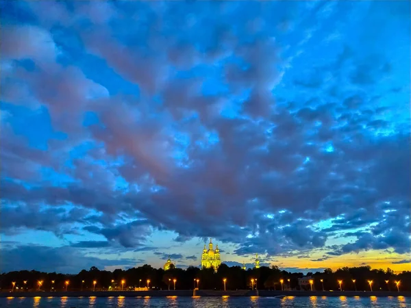 Saint Petersburg Russia Circa July 2020 View Smolny Cathedral Sunset — Stock Photo, Image