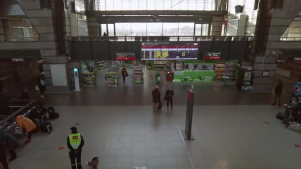 San Petersburgo Rusia Circa Noviembre 2021 Vista Estación Tren Ladozhsky — Vídeo de stock