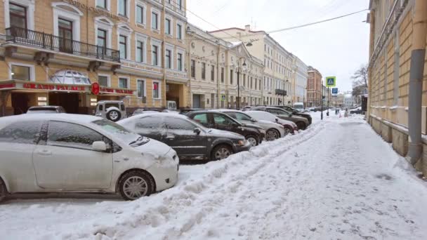 Saint Petersburg Russia Circa December 2021 Streets Saint Petersburg City — Stockvideo