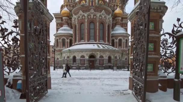 Saint Petersburg Rusya Aralık 2021 Dökülen Kanla Kurtarıcı Kilisesi Nin — Stok video