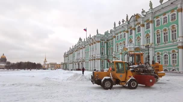 Saint Petersburg Rusya Aralık 2021 Belediye Makineleri Başında Saint Petersburg — Stok video