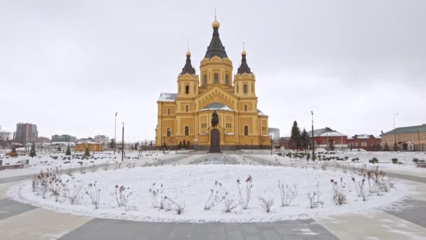 Nizhny Novgorod Rusia Alrededor Noviembre 2021 Vista Catedral San Alejandro — Vídeo de stock