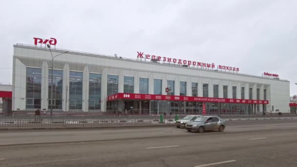 Nischni Nowgorod Russland November 2021 Blick Auf Den Bahnhof Nischni — Stockvideo
