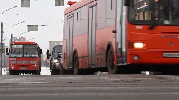 Nizhny Novgorod Russia Circa November 2021 Road Traffic Streets Nizhny — Stockvideo