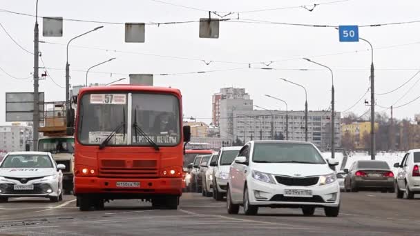 Nizhny Novgorod Russia Circa November 2021 Road Traffic Streets Nizhny — Wideo stockowe