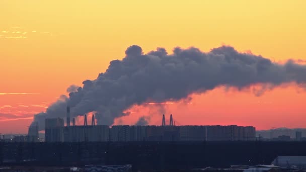 Luchtverontreiniging Buitenwijken Van Sint Petersburg Rusland — Stockvideo