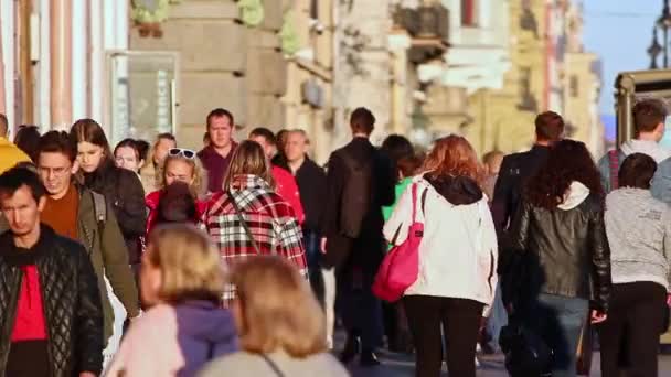 Saint Petersburg Russia Circa September 2021 People Main Street Saint — Stock Video