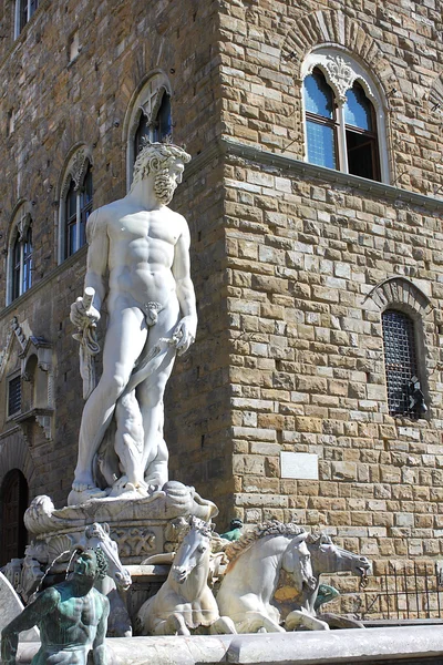 Fontein van Neptunus in florence, Italië — Stockfoto