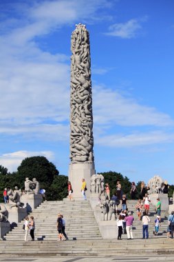 Gustav vigeland Heykel Sergisi şık Park'ta. Oslo, Norveç