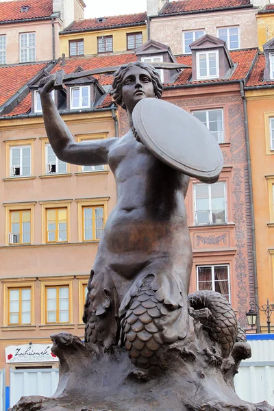 Skulptur einer Sirene (1855) auf dem Marktplatz der Altstadt — Stockfoto