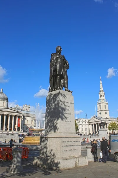 Statue of Charles James Napier in Trafalgar Square, London. — Stock Photo, Image