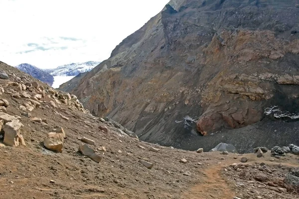 Pente Volcan Mutnovsky Dans Péninsule Kamchatka Mutnovsky Est Des Volcans — Photo