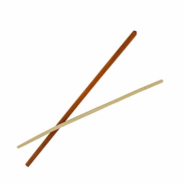 Wooden Chopsticks Isolated White Background Selective Focus — Zdjęcie stockowe