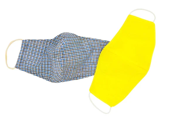 Цветной Хлопок Защитной Маски Изолированы Белом Фоне Антивирусная Антипыльная Маска — стоковое фото