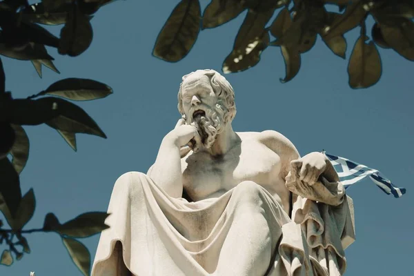 Estatua Del Antiguo Filósofo Griego Sócrates Atenas Grecia — Foto de Stock