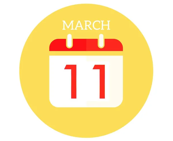 March Calendar Flat Icon — Stock Photo, Image