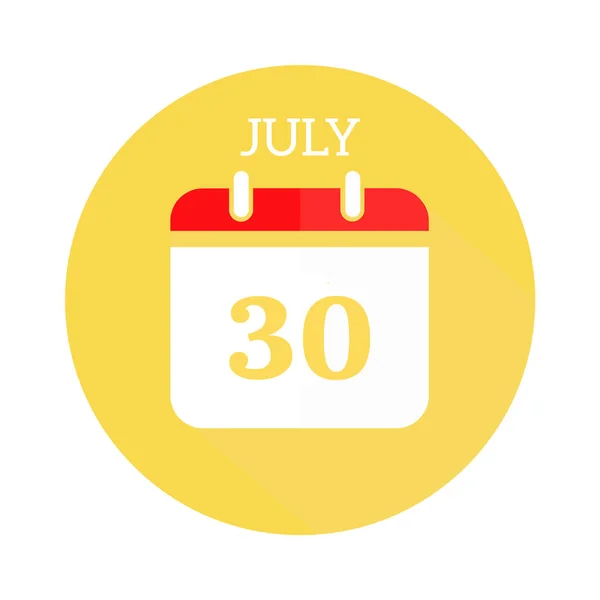 July Calendar Flat Icon — ストック写真