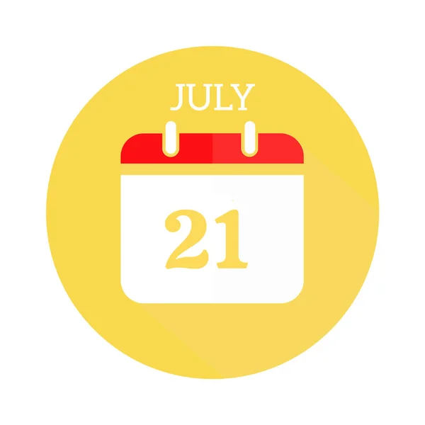 July Calendar Flat Icon — Foto Stock