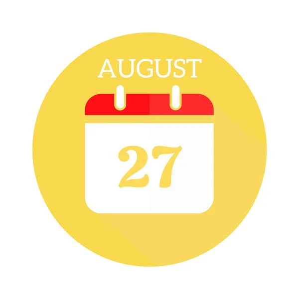 August Calendar Flat Icon — ストック写真