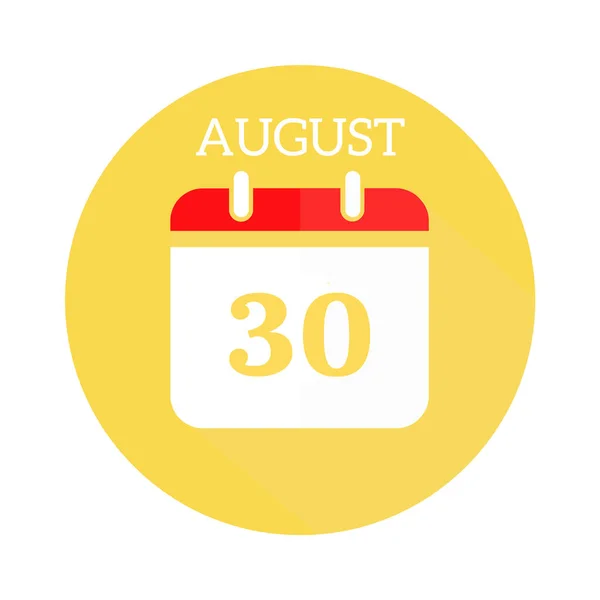 August Calendar Flat Icon —  Fotos de Stock