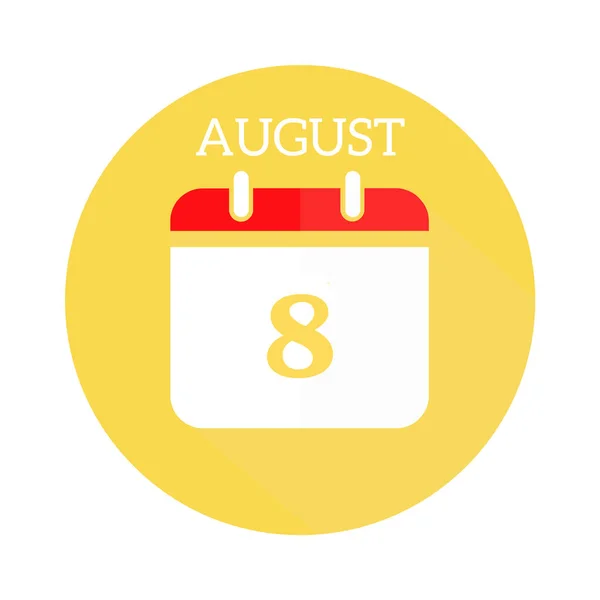 August Calendar Flat Icon — Stock Photo, Image