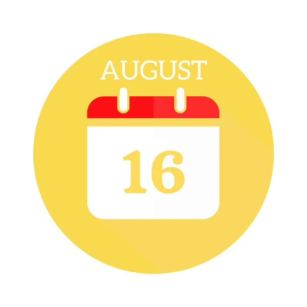 August Calendar Flat Icon — Zdjęcie stockowe