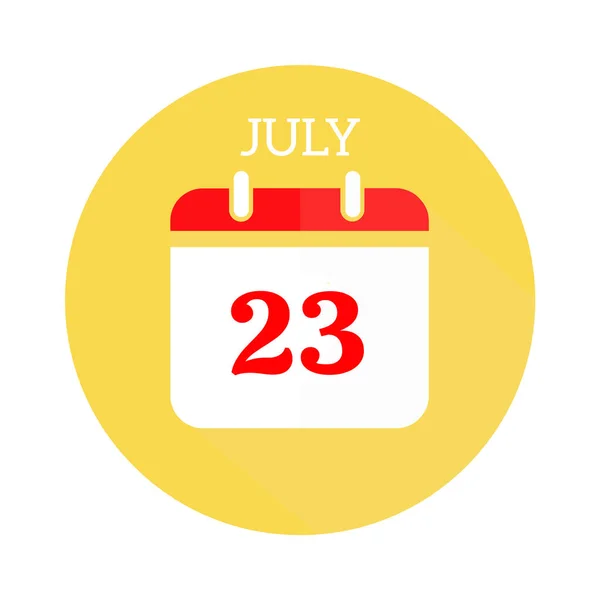 July Calendar Flat Icon Red Numbers — Φωτογραφία Αρχείου