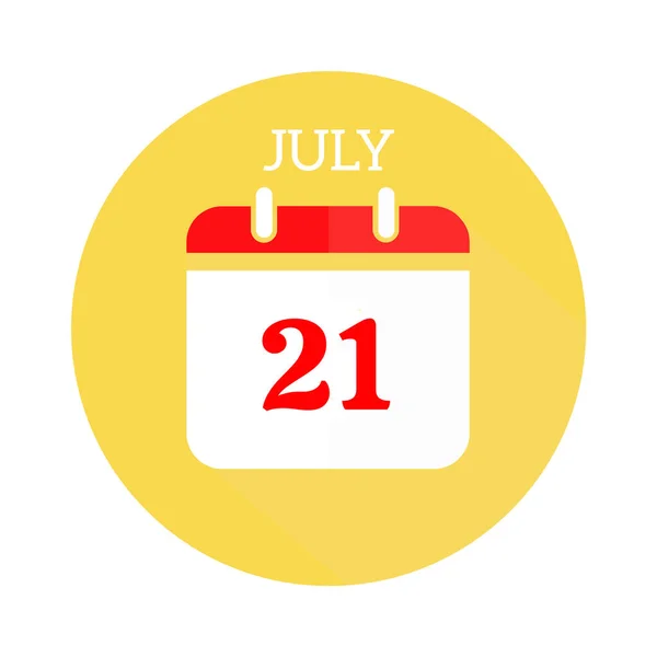 July Calendar Flat Icon Red Numbers — Φωτογραφία Αρχείου
