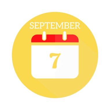 September 7 calendar flat icon