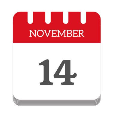 November 14 calendar flat icon