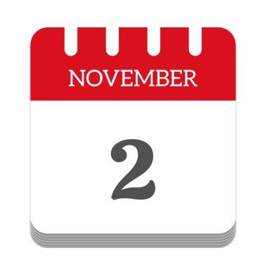 November 2 calendar flat icon