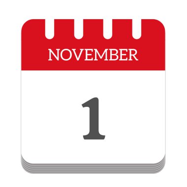 November 1 calendar flat icon