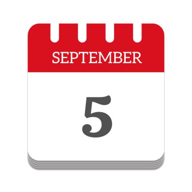September 5 calendar flat icon