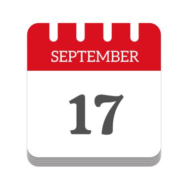 September 17 calendar flat icon
