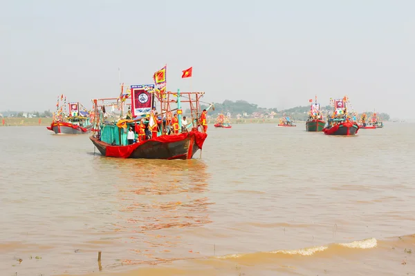 Performed traditional boat on the river — Stock Photo, Image