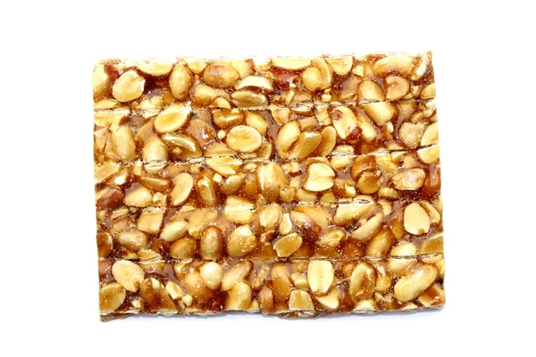 Peanut brittle isolated on white background — Stock Photo, Image