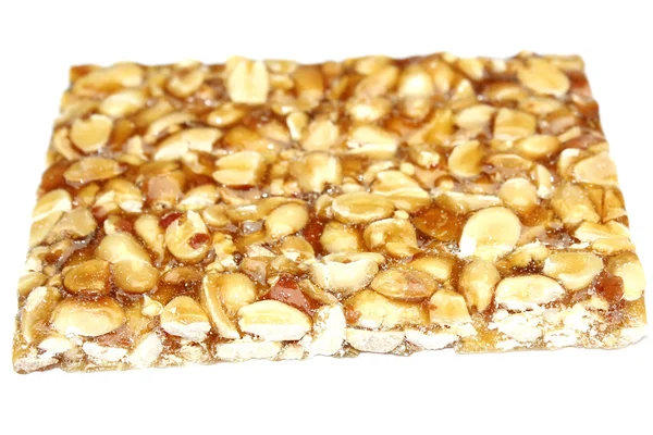 Peanut brittle isolated on white background — Stock Photo, Image