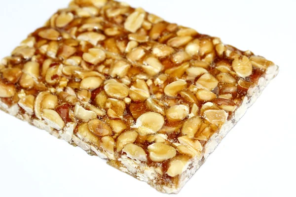 Peanut brittle isolated on white background — Stock Photo, Image